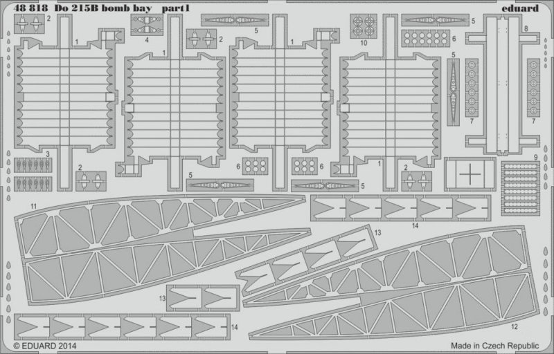

Фототравление Eduard 48818 Do 215B bomb bay 1/48, Однотонный