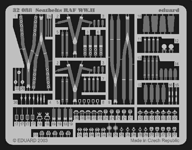фото Фототравление eduard 32088 привязные ремни seatbelts raf wwii