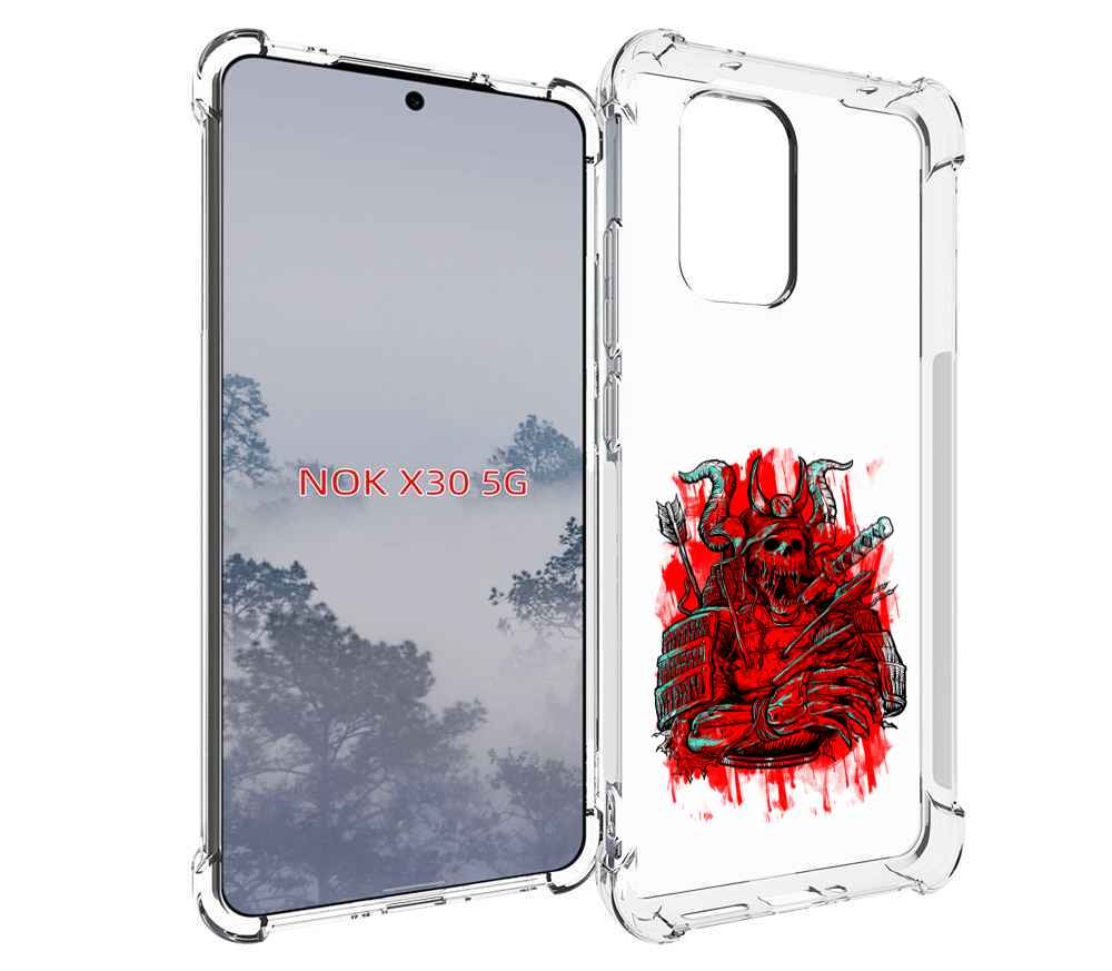 

Чехол MyPads красный скелет воин для Nokia X30 5G, Tocco