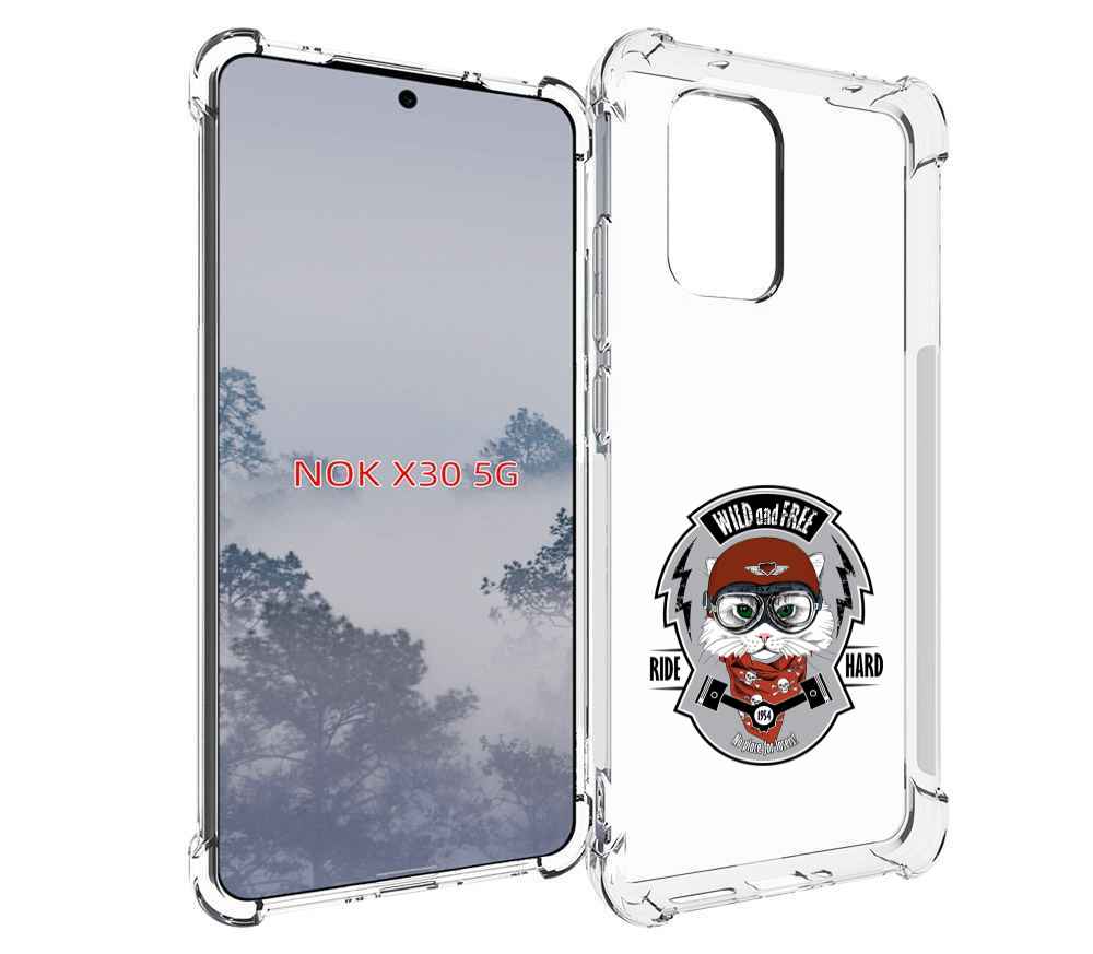 

Чехол MyPads кошка в шлеме для Nokia X30 5G, Tocco