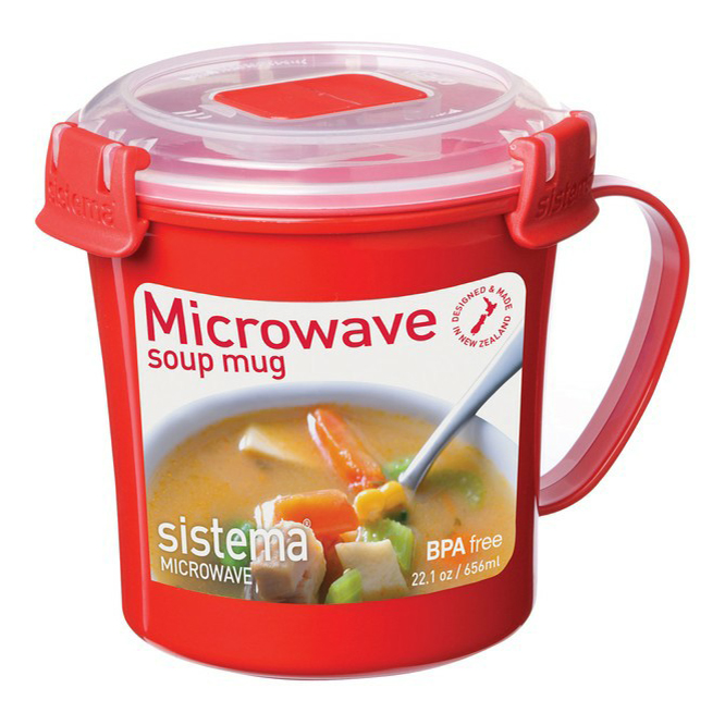 

Контейнер для супа Sistema Microwave Soup Mug с крышкой пластик 656 мл в ассортименте, Красный