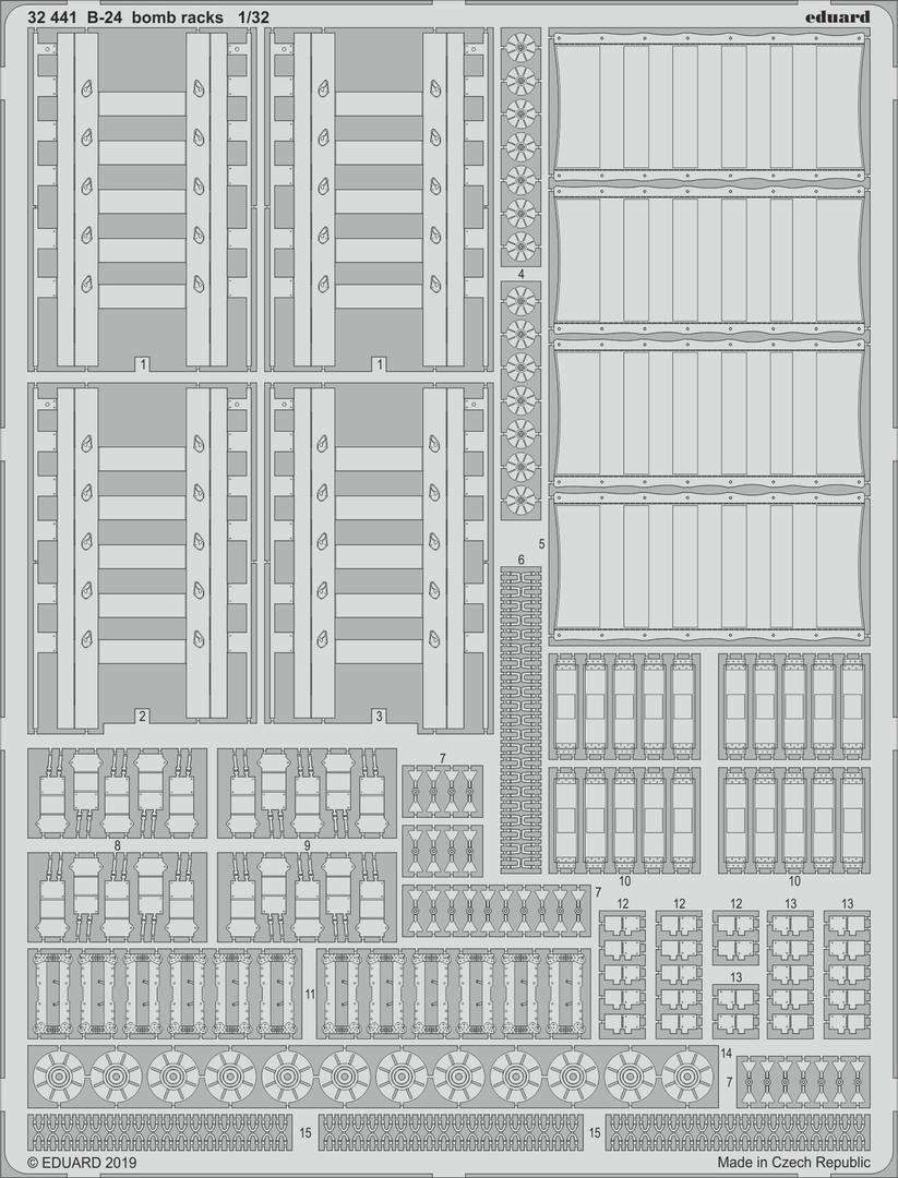 фото Фототравление eduard 1/32 b-24 крепления для бомб