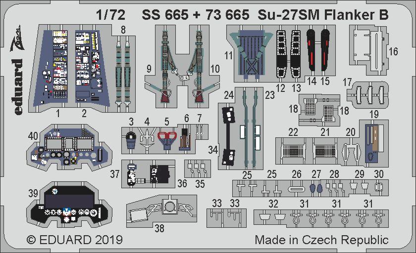 

Фототравление Eduard SS665 Cу-27СМ Flanker B 1/72, Цветной