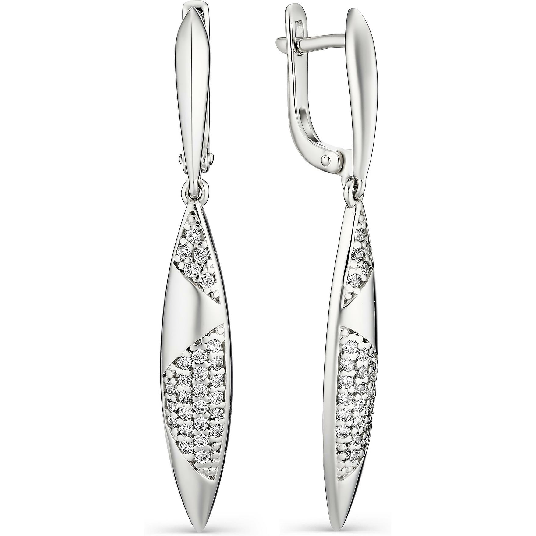 

Серьги женские из серебра АЛЬКОР 02-1269, фианит, 02-1269