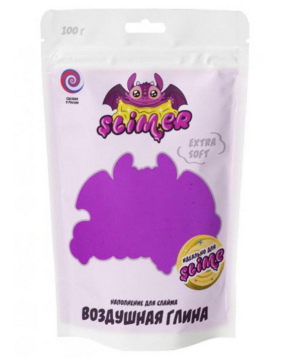 

Наполнение для слайма Воздушная глина, ExtraSoft фиолетовая Фабрика игрушек