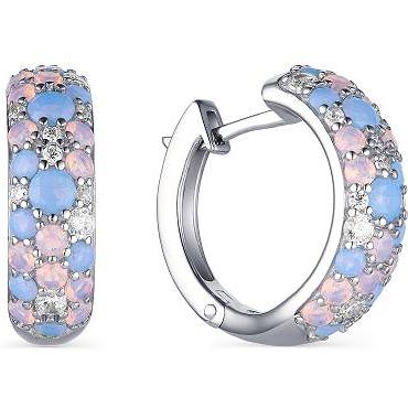 

Серьги женские из серебра АЛЬКОР 02-1676, фианит, 02-1676