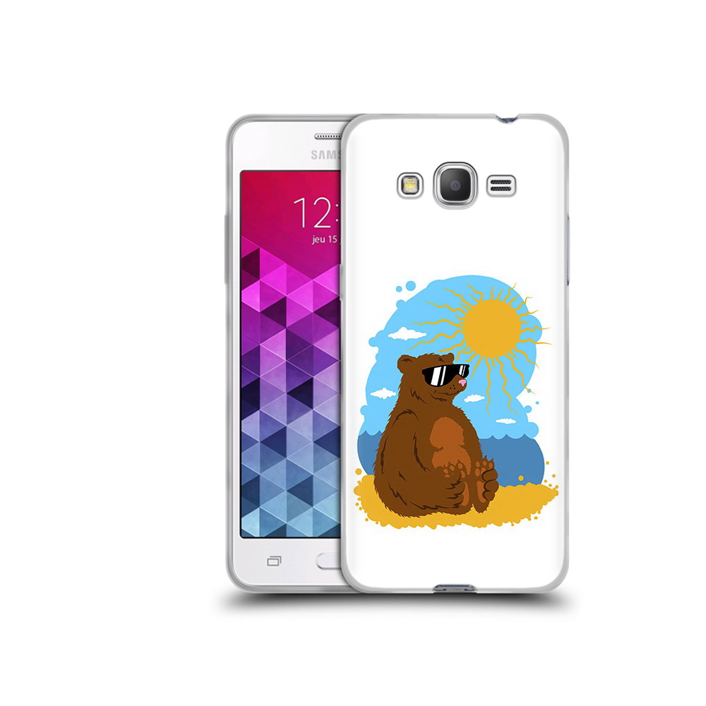 

Чехол MyPads Tocco для Samsung Galaxy Grand Prime медведь на чиле, Прозрачный, Tocco