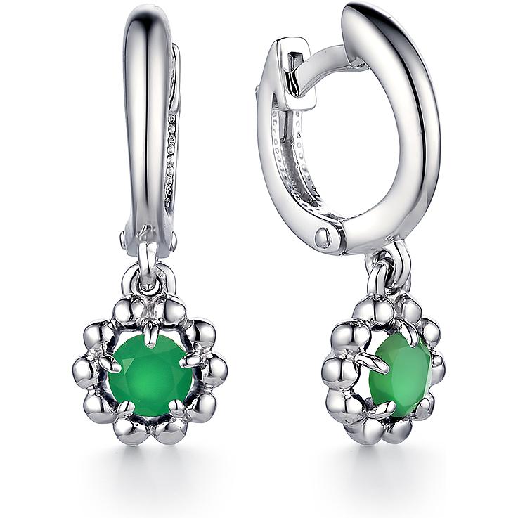 

Серьги женские из серебра АЛЬКОР 02-1425, агат, 02-1425