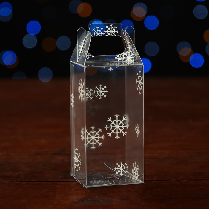 

Складная коробка из PVC 4х4х8 см Праздничное настроение, Натуральный