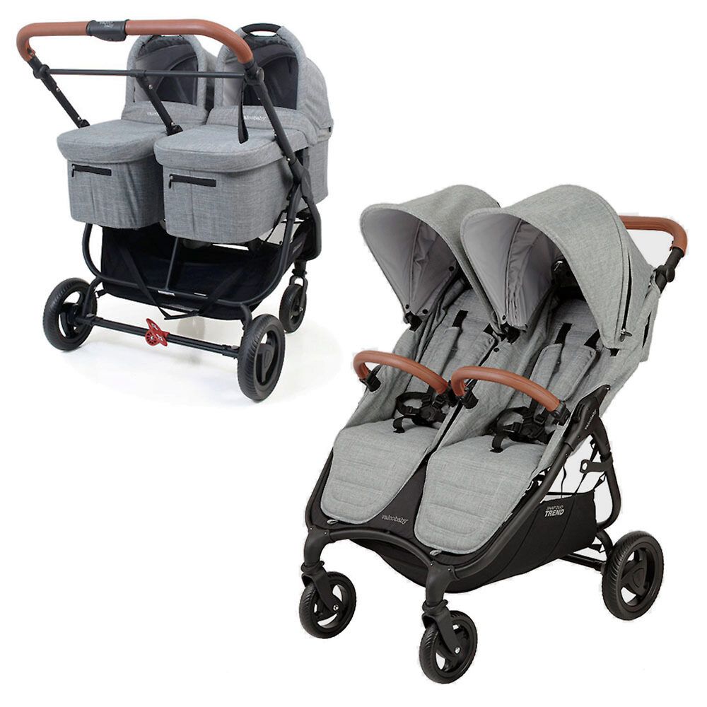 Коляска для 2 в 1 для двойни Valco Baby Snap Duo Trend (Grey Marle) люлька valco baby external bassinet grey marle для snap duo trend