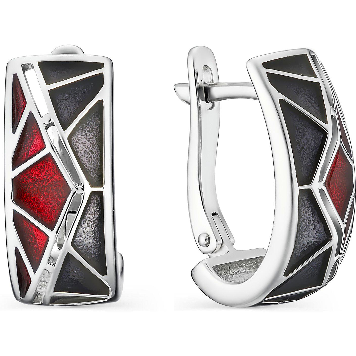 

Серьги женские из серебра АЛЬКОР 02-1285, эмаль, 02-1285