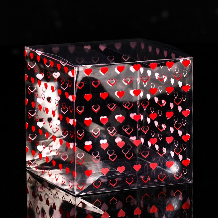 

Складная коробка из PVC Сердечки, 11 x 11 x 11 см 5 шт., Натуральный
