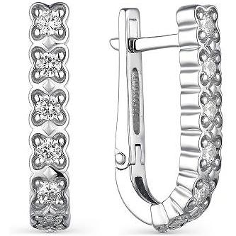 

Серьги женские из серебра АЛЬКОР 02-1839, фианит, 02-1839