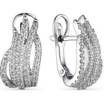 

Серьги женские из серебра АЛЬКОР 02-1768, фианит, 02-1768