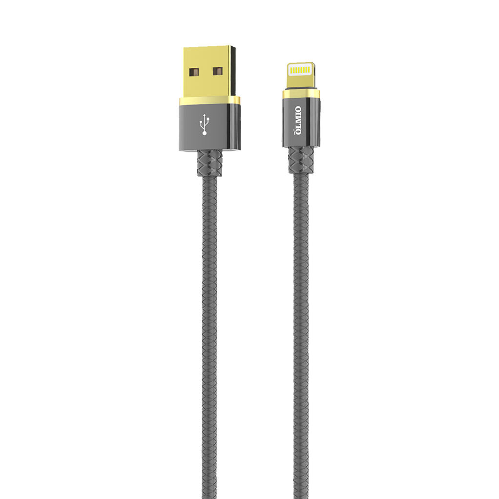 фото Кабель deluxe, usb 2.0 - lightning, 1м, 2.1a, серый, olmio,