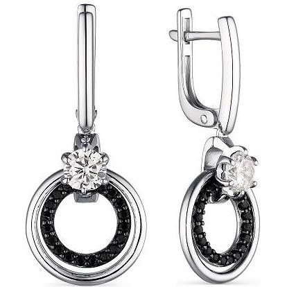 

Серьги женские из серебра АЛЬКОР 02-1767, фианит, 02-1767