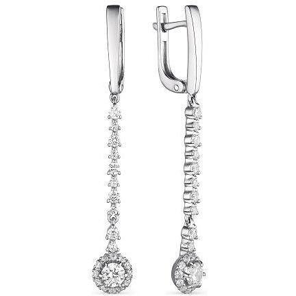 

Серьги женские из серебра АЛЬКОР 02-1782, фианит, 02-1782
