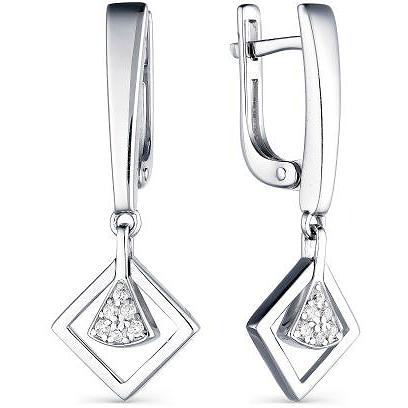 

Серьги женские из серебра АЛЬКОР 02-1733, фианит, 02-1733