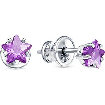 

Серьги-пусеты из серебра АЛЬКОР 02-1570, фианит, 02-1570