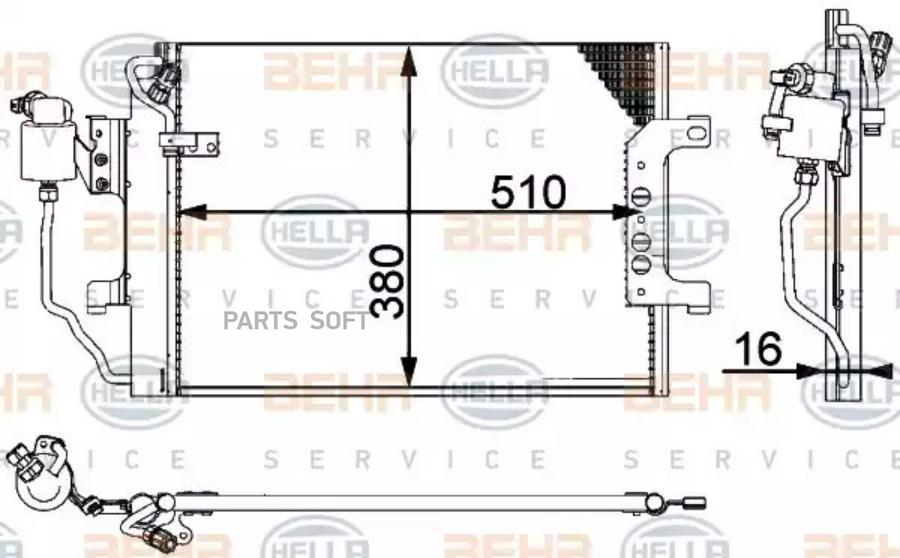 

Радиатор кондиционера BEHRHELLASERVICE 8FC 351 301-361