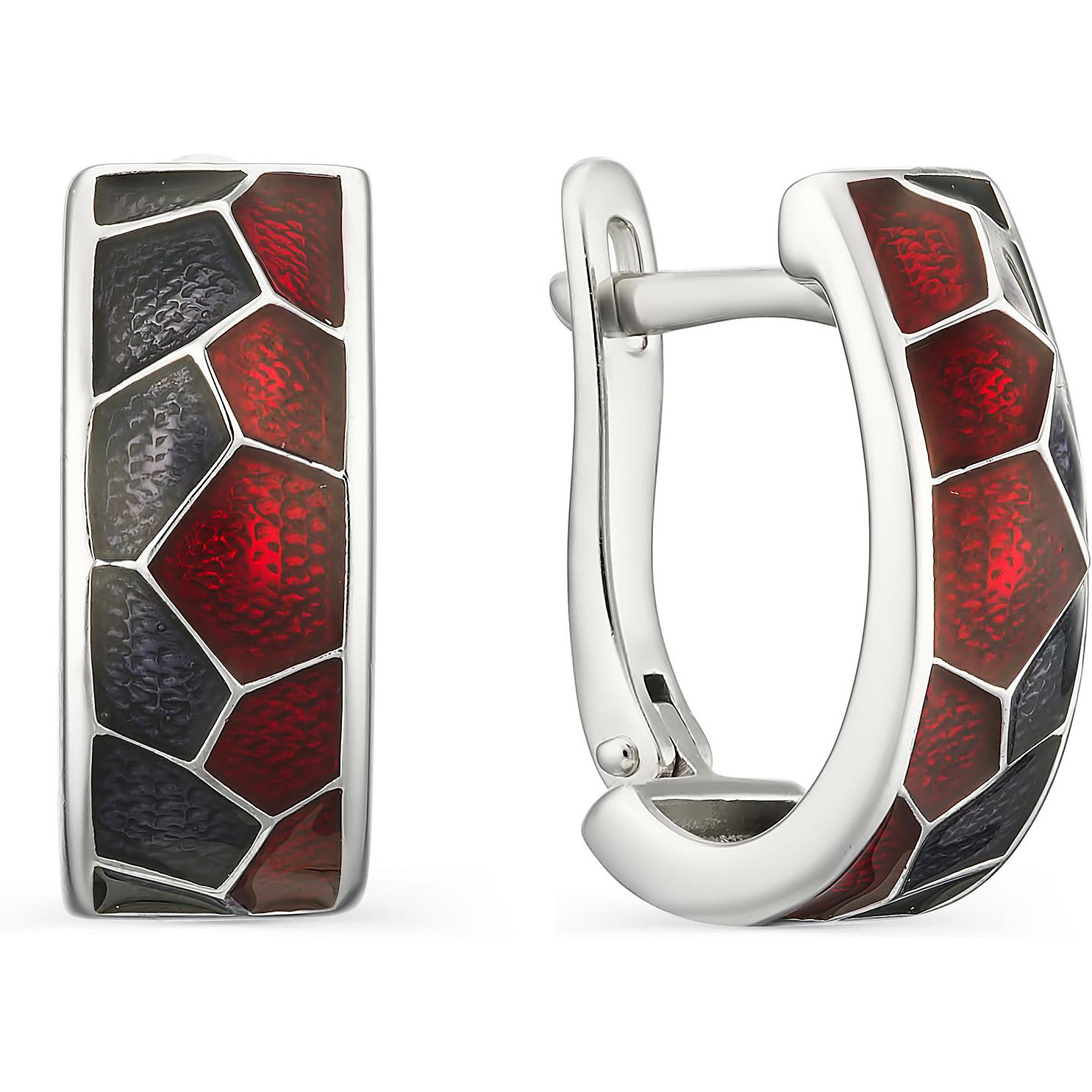 

Серьги женские из серебра АЛЬКОР 02-1121, эмаль, 02-1121