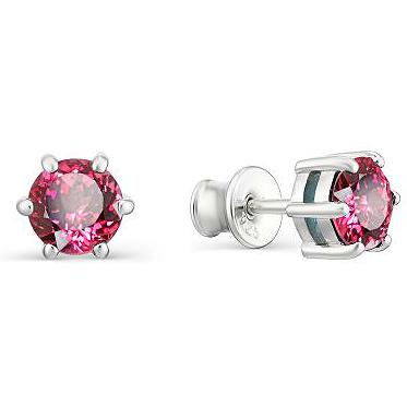 

Серьги-пусеты из серебра АЛЬКОР 02-1194, родолит, 02-1194