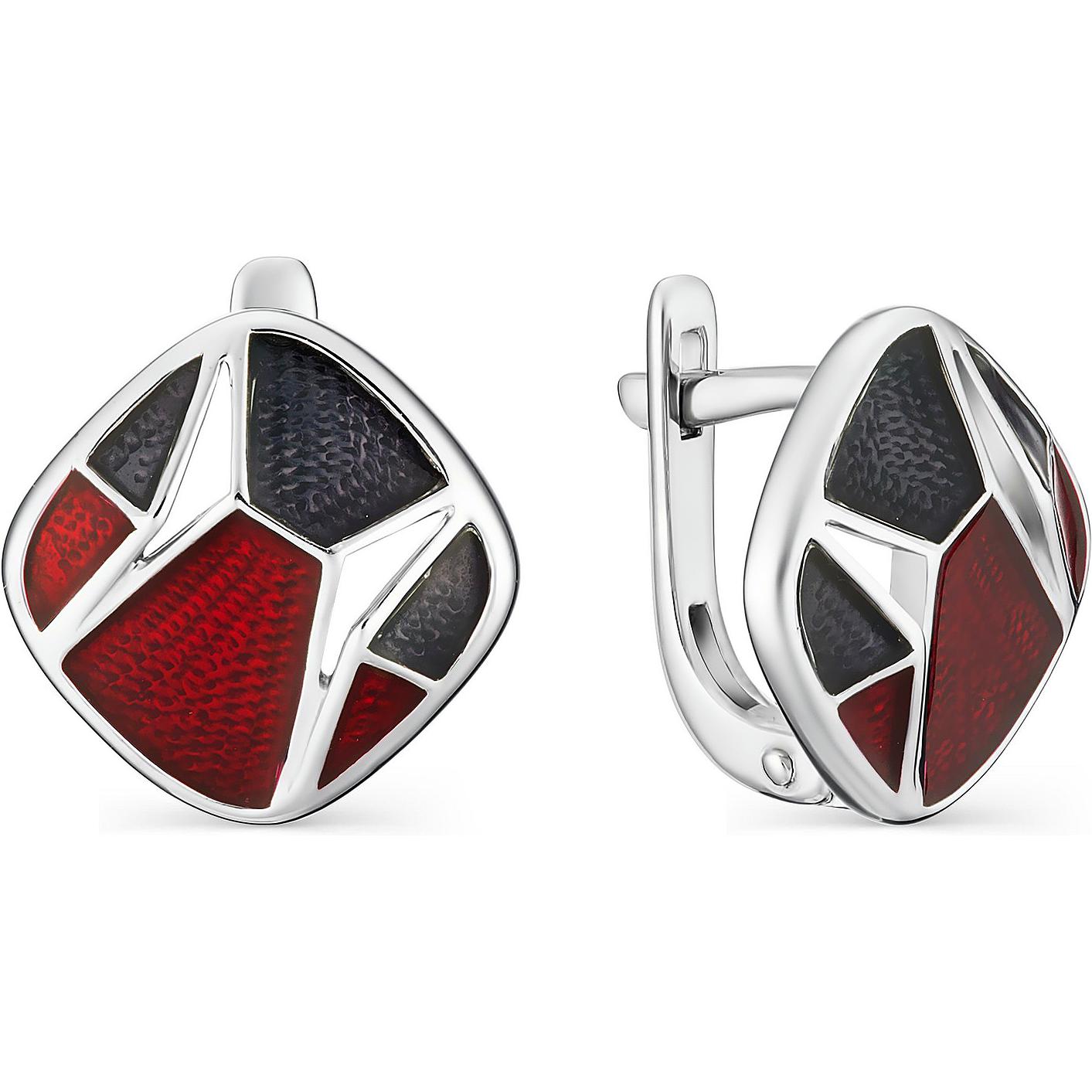

Серьги женские из серебра АЛЬКОР 02-1284, эмаль, 02-1284