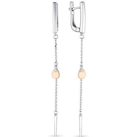 

Серьги женские из серебра АЛЬКОР 02-1763, бриллиант, 02-1763