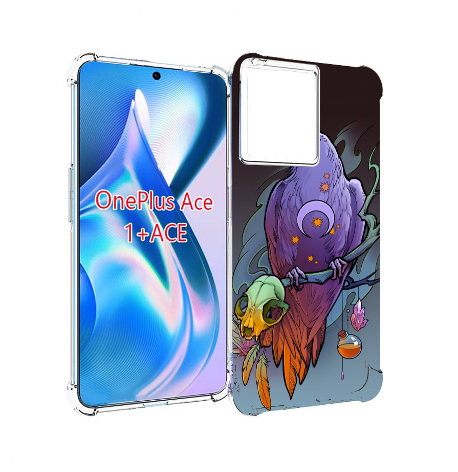 

Чехол MyPads фиолетовый ворон на ветке для OnePlus Ace, Прозрачный, Tocco