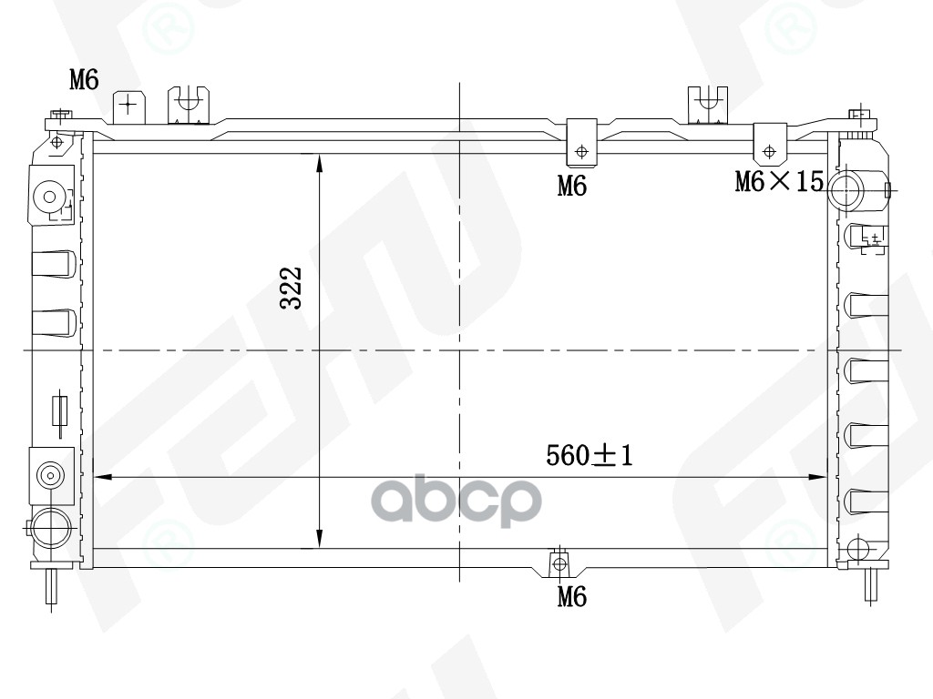 

Радиатор охлаждения двигателя FEHU FRC1531M