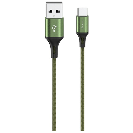 Кабель BASIC, USB 2.0 - Type-C, 1.2м, 2.1A, зеленый, OLMIO