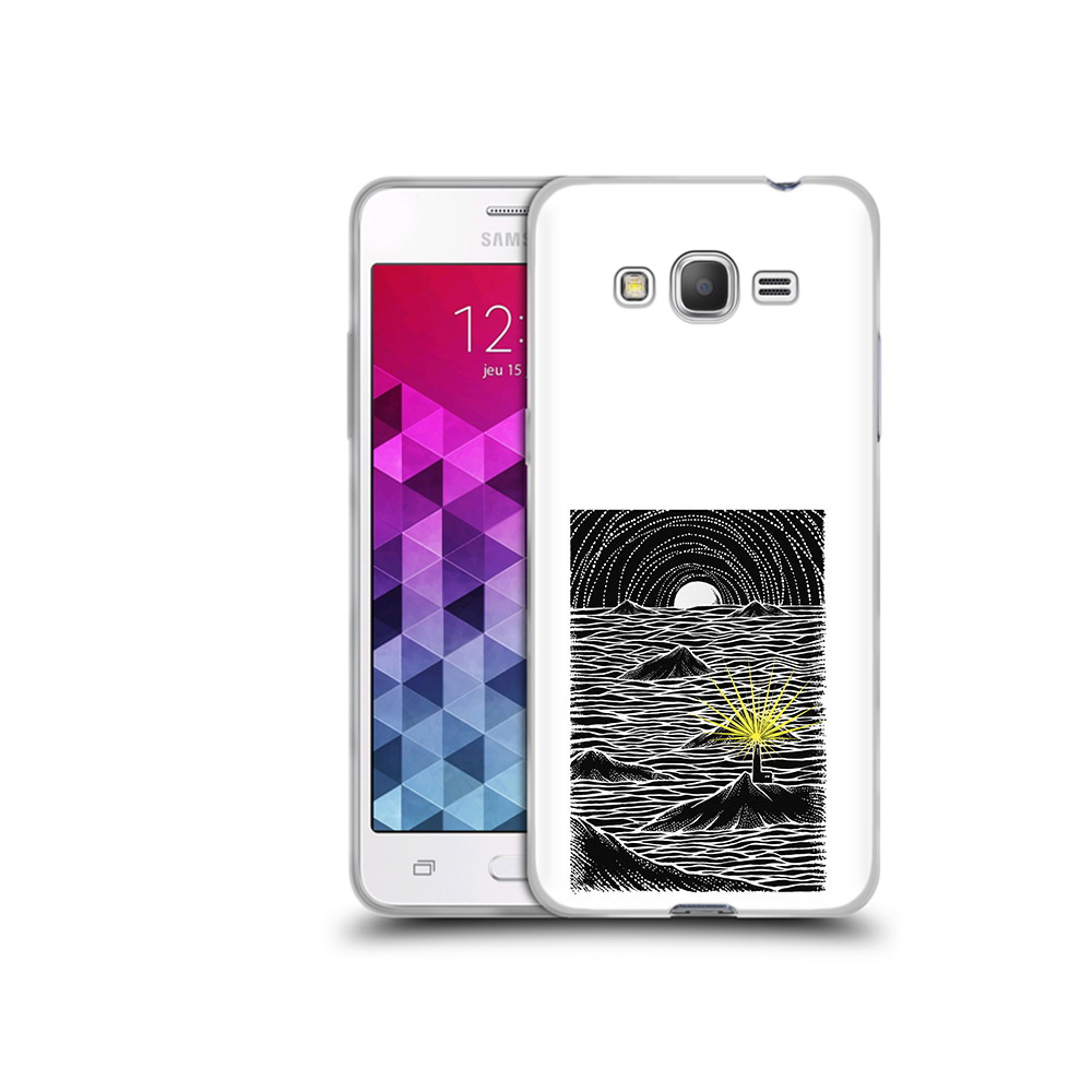 

Чехол MyPads Tocco для Samsung Galaxy Grand Prime маяк в черно белом море, Прозрачный, Tocco