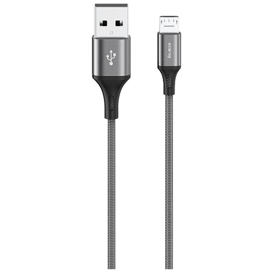 фото Кабель basic, usb 2.0 - microusb, 1.2м, 2.1a, серый, olmio