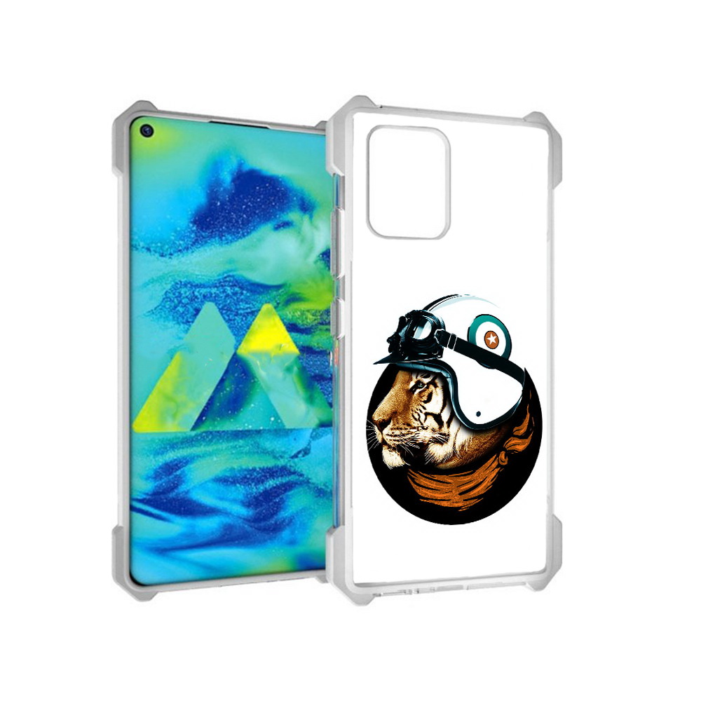 

Чехол MyPads Tocco для Samsung Galaxy S10 Lite Тигр в шлеме (PT143840.502.171), Прозрачный, Tocco