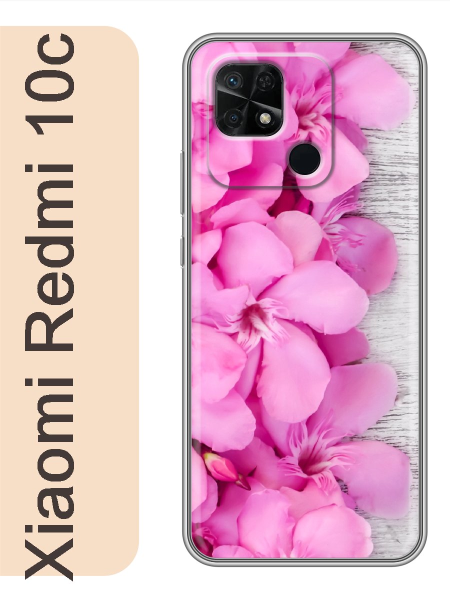 

Чехол на Xiaomi Redmi 10c Розовые цветы 042, Прозрачный, red10csumr