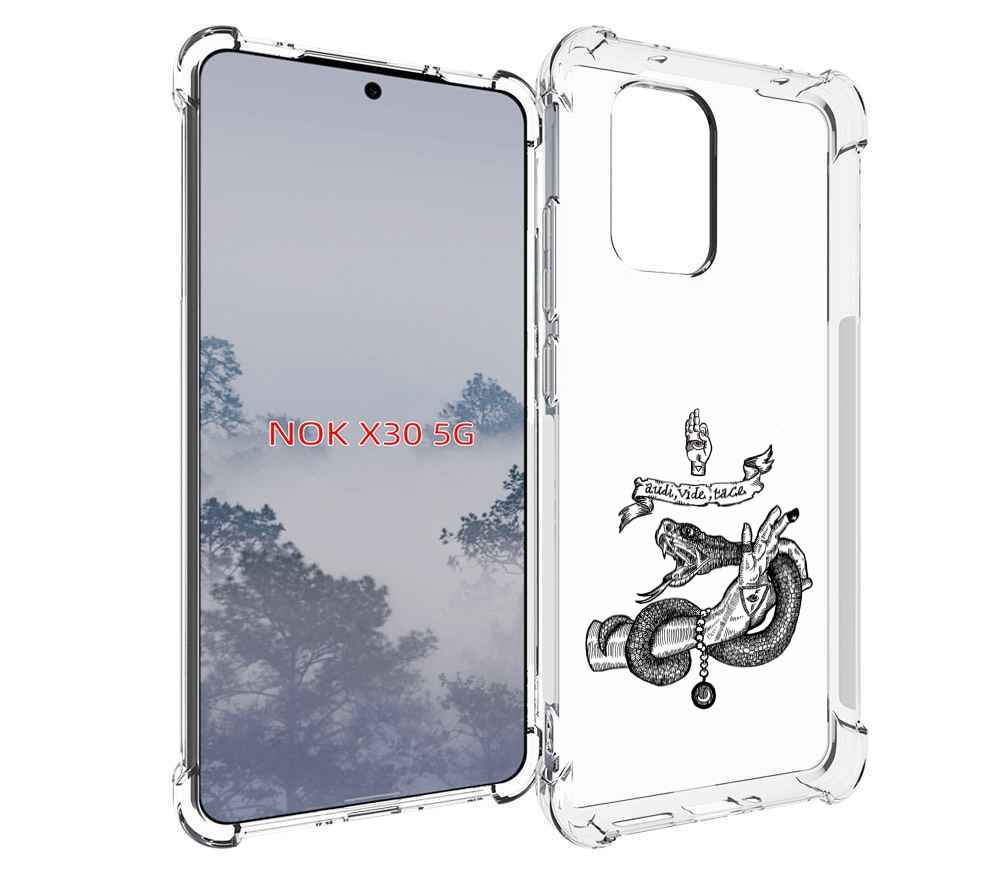 

Чехол MyPads змея на руке рисунок для Nokia X30 5G, Tocco