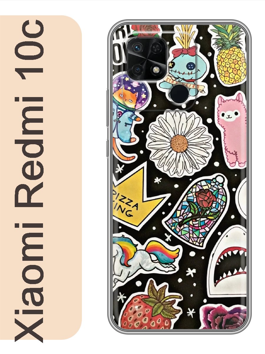 

Чехол на Xiaomi Redmi 10c акула альпака фон 026, Прозрачный, red10cfone