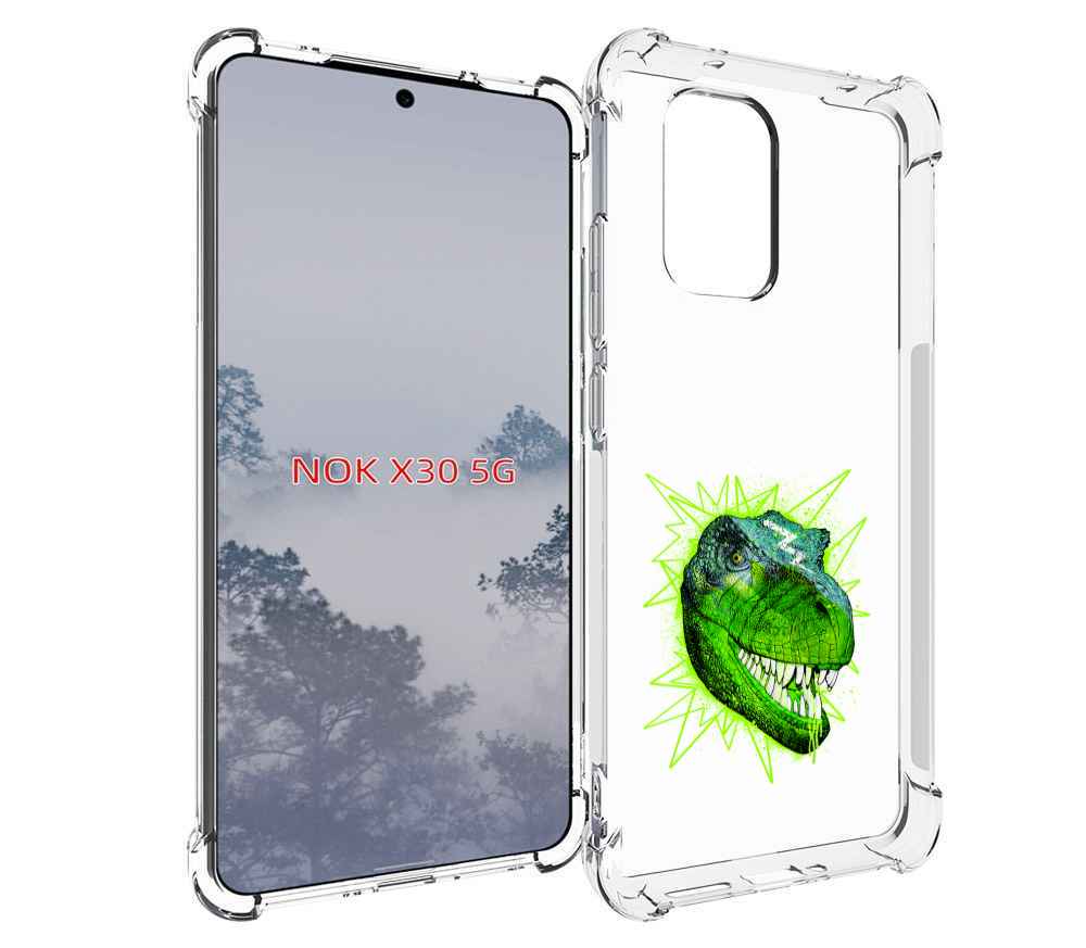 

Чехол MyPads зеленый динозавр для Nokia X30 5G, Tocco
