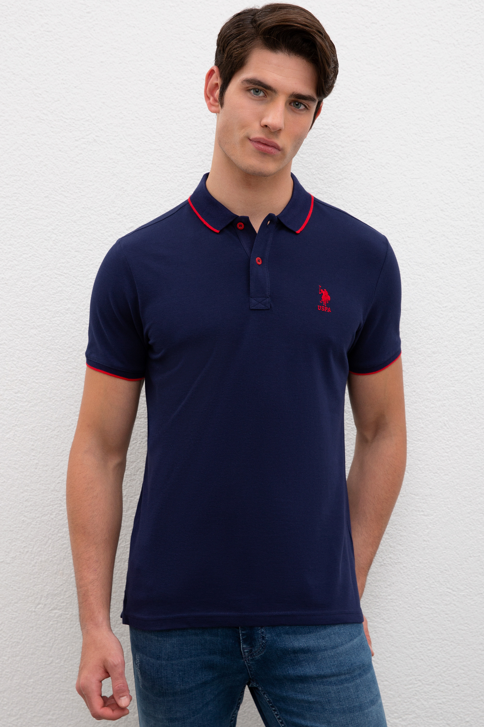 

Футболка-поло мужская G081SZ0110SANS U.S. POLO Assn. синяя L, G081SZ0110SANS