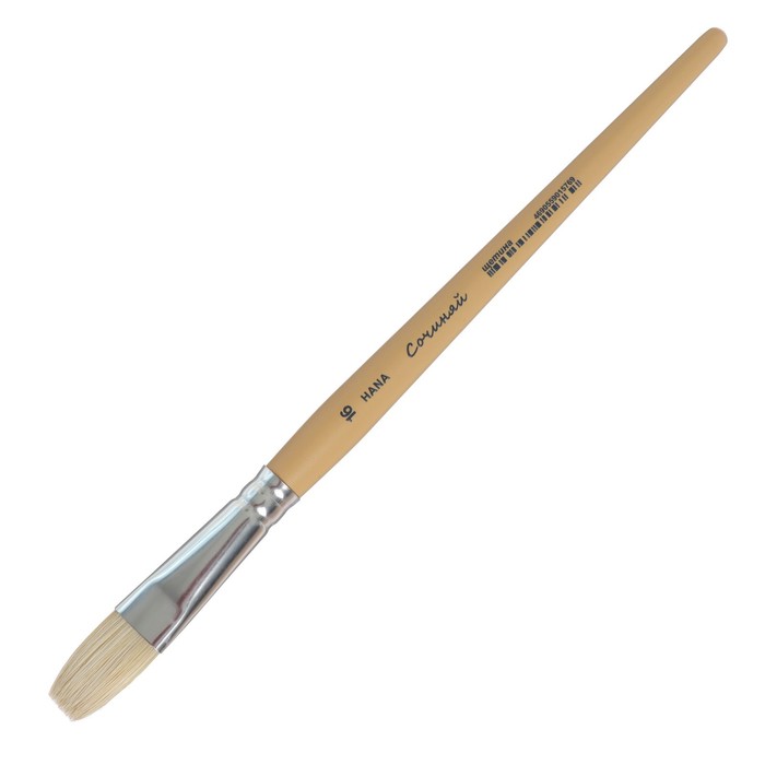 фото Кисть щетина плоская roubloff сочиняй № 16 (длина волоса 26 мм), короткая ручка матовая nobrand