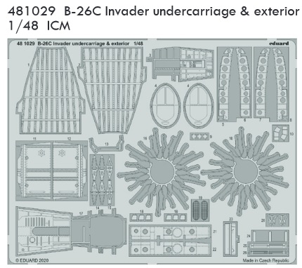 

Фототравление Eduard 481029 B-26C Invader шасси 1/48