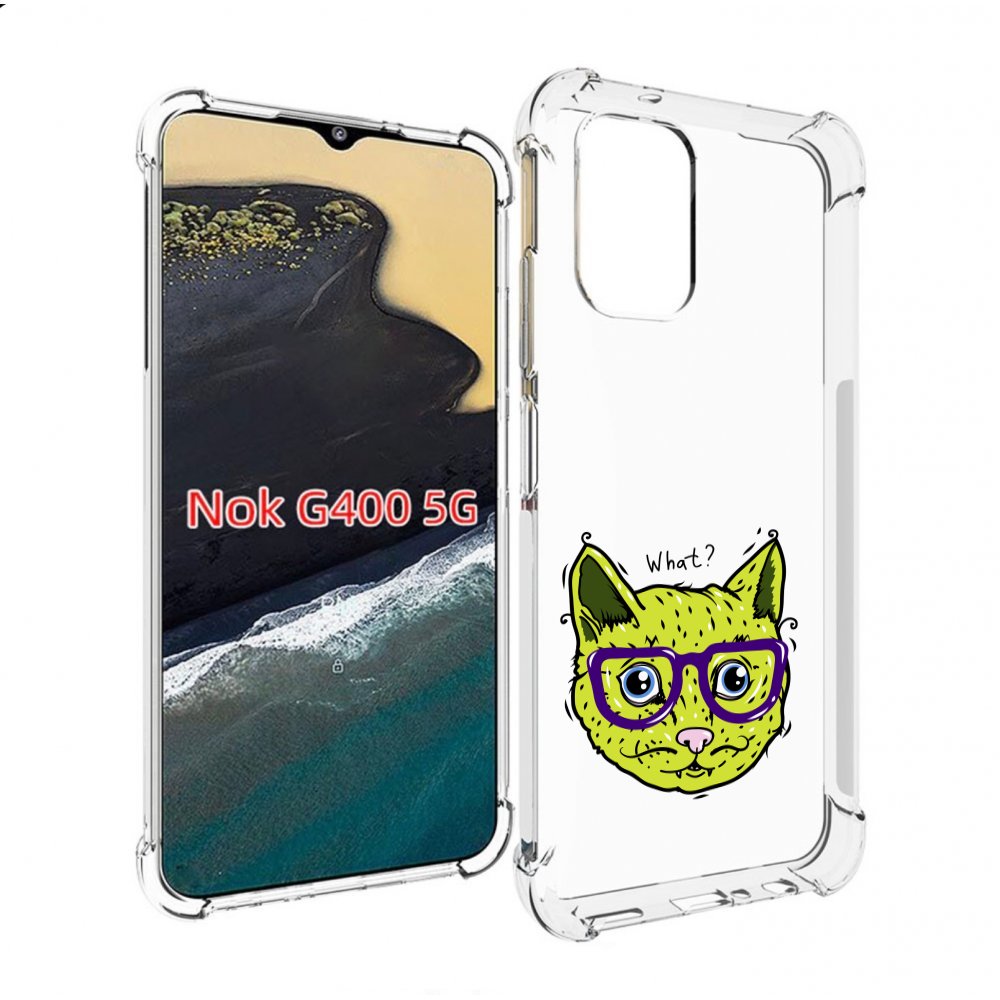 

Чехол MyPads Зеленый кот для Nokia G400 5G, Прозрачный, Tocco