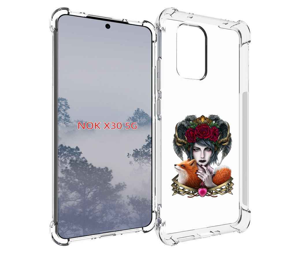 

Чехол MyPads девушка с лисой для Nokia X30 5G, Tocco