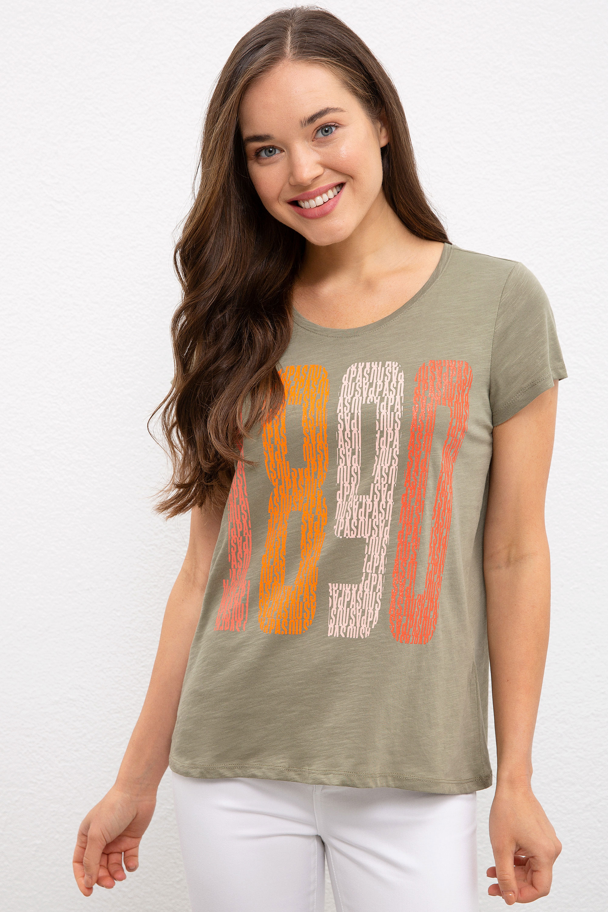 фото Футболка женская u.s. polo assn. g082gl0110green хаки m