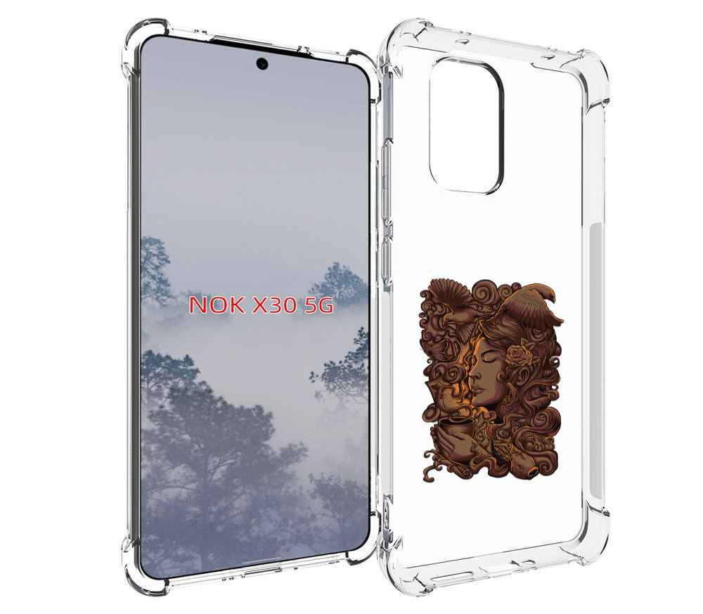 

Чехол MyPads девушка с длинными волосами абстракция для Nokia X30 5G, Tocco