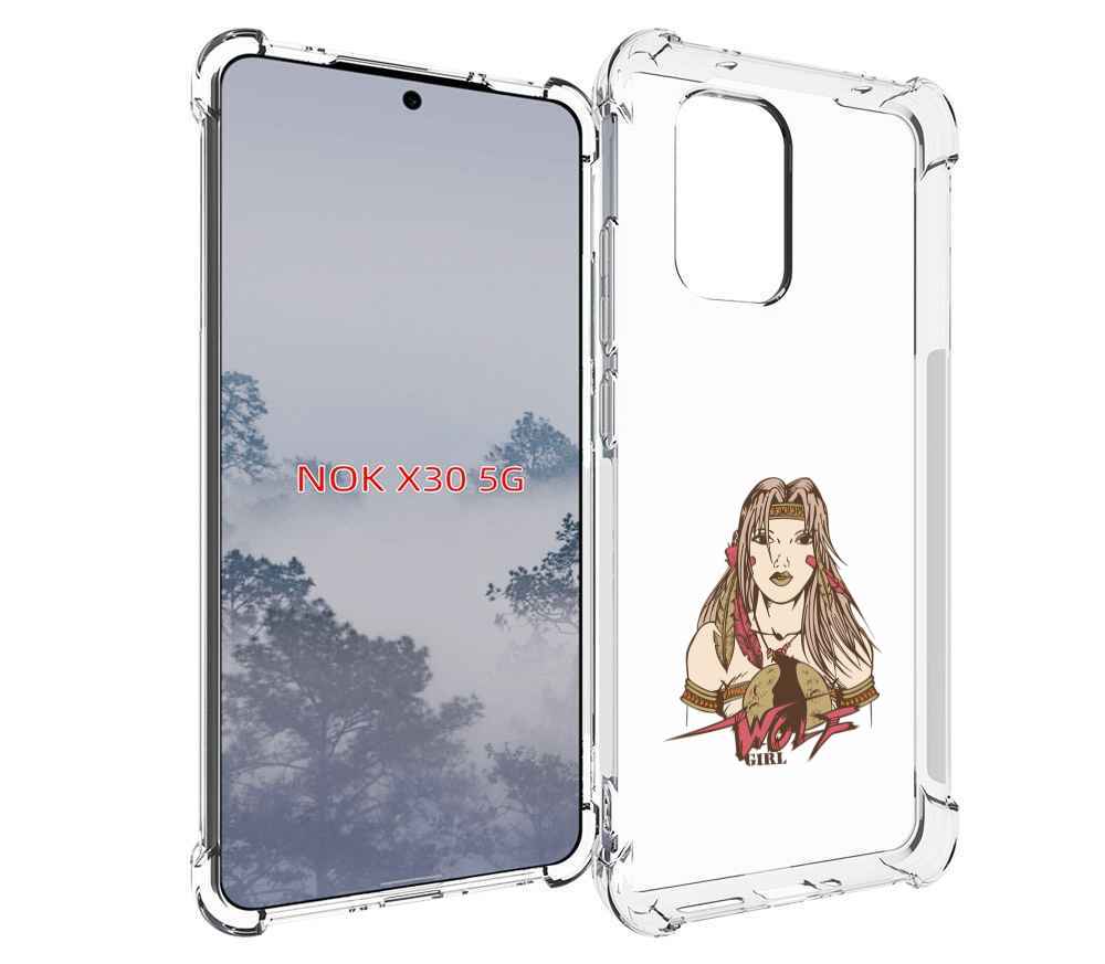

Чехол MyPads девушка волк для Nokia X30 5G, Tocco