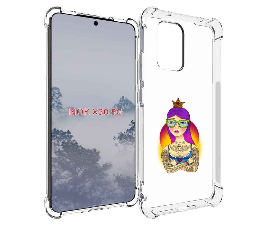 

Чехол MyPads девушка в татуировках с короной для Nokia X30 5G, Tocco