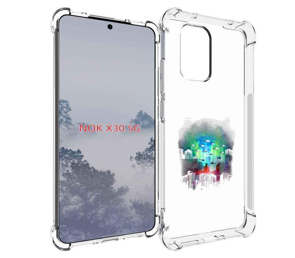 

Чехол MyPads город в свечении для Nokia X30 5G, Tocco