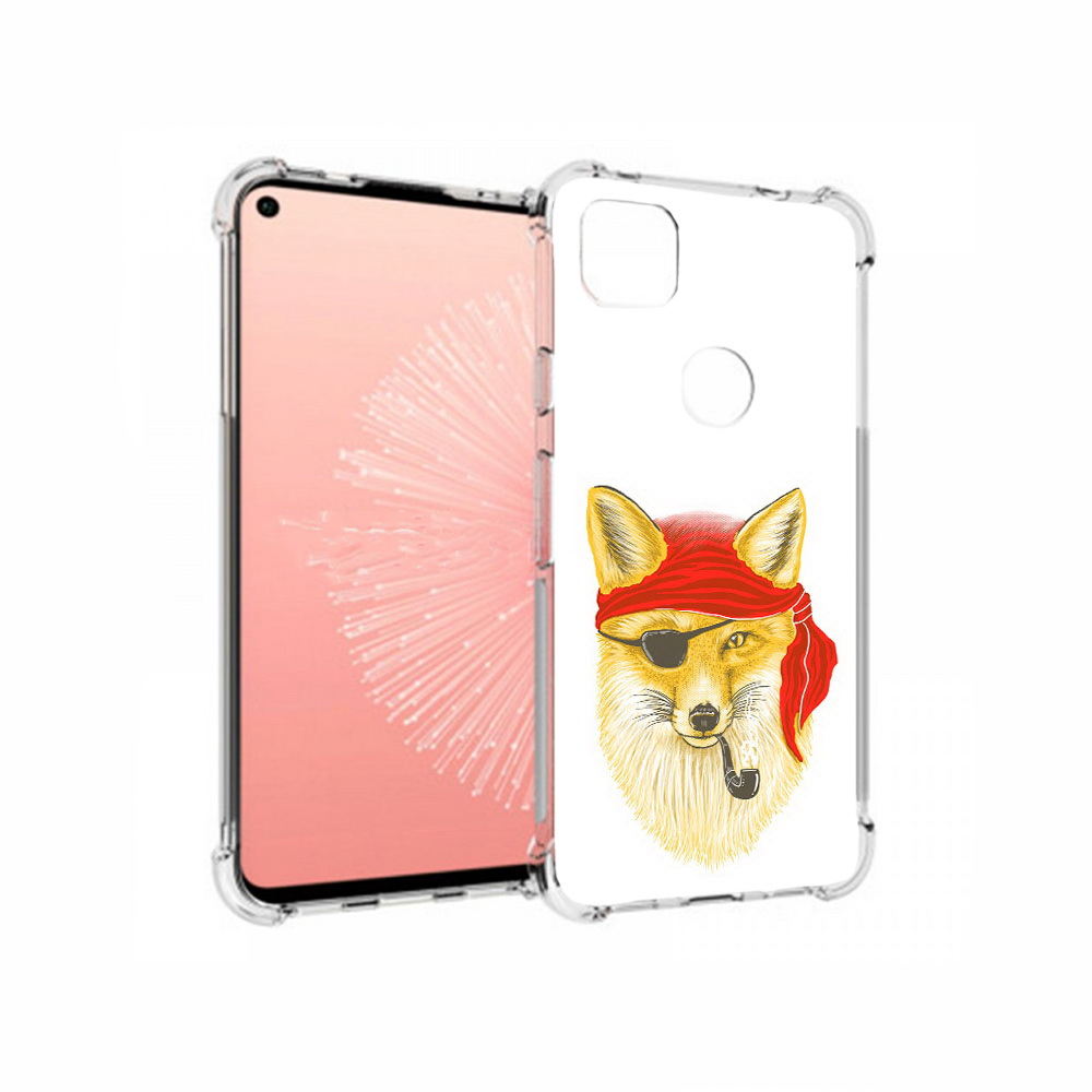 

Чехол MyPads Tocco для Google Pixel 4A лиса-пират, Прозрачный, Tocco