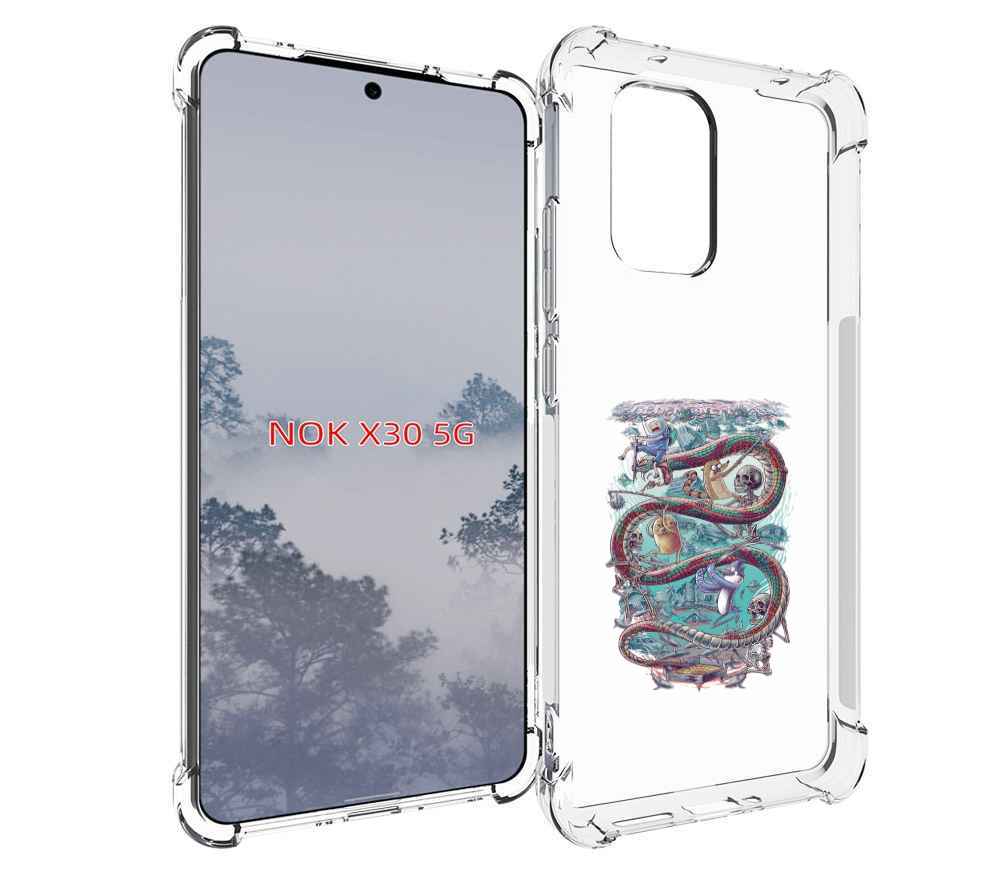 

Чехол MyPads время приключений страшилка для Nokia X30 5G, Tocco